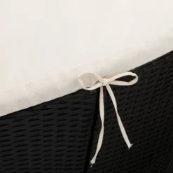 6pc Wicker Round Outdoor Sectional Set With Cushions - Black/Beige - GODEER -Crosley shop GUEST 139523bc f700 401e afcf 7cd4bca4a904