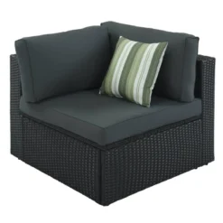 7pc Wicker Patio Seating Set With Cushions & Striped Pillows - Gray - GODEER -Crosley shop GUEST 13bc52dc 1aec 485d b4ba 25a905e0b9e6