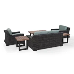 Beaufort 6pc Outdoor Wicker Conversation Set - Mist - Crosley -Crosley shop GUEST 13dd743f 7daf 4bd7 b363 d6445b2fe609