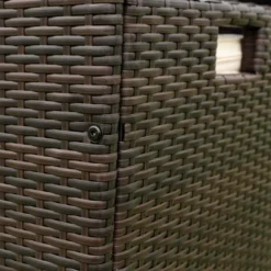 9pc Wicker Outdoor Dining Set With Cushion - Dark Brown/Beige - GODEER -Crosley shop GUEST 153ae489 d2eb 4eb3 9047 16f73ec49213