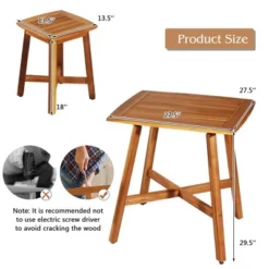 Costway 5PCS Acacia Patio Dining Set W/Square Table & 4 Stools Reddish Brown -Crosley shop GUEST 1768deca c6b9 4508 b06a 5c8e77eacea0