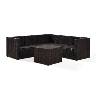 Palm Harbor 6pc Outdoor Wicker Sectional Set - Gray - Crosley 9 Palm Harbor 6pc Outdoor Wicker Sectional Set - Gray - Crosley - Image 9