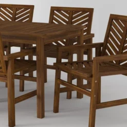 7pc Slatted Chevron Acacia Patio Dining Set - Saracina Home 19 7pc Slatted Chevron Acacia Patio Dining Set - Saracina Home -Crosley shop GUEST 18f89f83 40cb 48ac b432 ca6ce9410d4b
