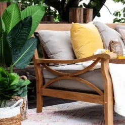 Abbington Teak Daybed With Cushion - Beige - Cambridge Casual -Crosley shop GUEST 1a44385d 8a89 452d 94d7 fc3174382e13