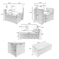 7-Piece Patio Wicker Sofa Set With Cushions, Table And Storage Box - ModernLuxe -Crosley shop GUEST 1bc92ff9 ff23 4de7 aaf6 a950ae348f21