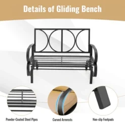 Tangkula 2-Person Outdoor Patio Glider Bench Swing Seat Bench W/ Seat & Back Cushions 17 Tangkula 2-Person Outdoor Patio Glider Bench Swing Seat Bench W/ Seat & Back Cushions -Crosley shop GUEST 1c21add5 72a8 48a1 8dc1 cc96f261c9e2