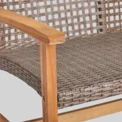 Hampton Wicker Loveseat - Natural/Gray - Christopher Knight Home -Crosley shop GUEST 1c882ece 4c48 40ba 892f a13f61f0514e