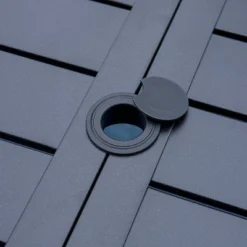 Captiva Designs 7pc Steel Outdoor Patio Dining Set With Swivel Chairs & Metal Table With Umbrella Hole Black -Crosley shop GUEST 1cf75668 10a4 4ea7 bc21 dba709f437d0