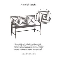 Evergreen Bronze Square Back Garden Bench -Crosley shop GUEST 1d9698c9 5b36 48e4 8611 e549808badd8