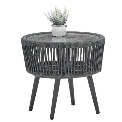 3pc Outdoor Wicker Conversation Set With Cushions - Dark Gray - GODEER 12 3pc Outdoor Wicker Conversation Set With Cushions - Dark Gray - GODEER - Image 12