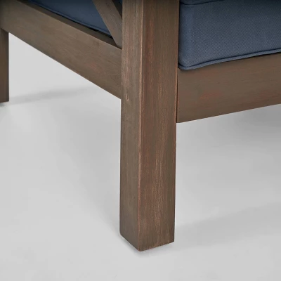 8pc Brava Acacia Sectional Patio Sofa Set -Gray Christopher Knight Home 5 8pc Brava Acacia Sectional Patio Sofa Set -Gray Christopher Knight Home - Image 5