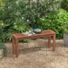 Costway Patio Backless Bench 2-Seater Outdoor Dining Bench Solid Wood Garden Backyard