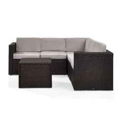 Palm Harbor 6pc Outdoor Wicker Sectional Set - Gray - Crosley 15 Palm Harbor 6pc Outdoor Wicker Sectional Set - Gray - Crosley -Crosley shop GUEST 21fe9834 e616 4013 94f2 9716ce5d4b88