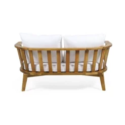Solano Outdoor Wooden Loveseat With Cushions - White/Teak - Christopher Knight Home 12 Solano Outdoor Wooden Loveseat With Cushions - White/Teak - Christopher Knight Home -Crosley shop GUEST 22bb9543 e13e 42ee 89a3 90f137f0f8a6