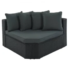 7pc Wicker Patio Seating Set With Cushions & Striped Pillows - Gray - GODEER -Crosley shop GUEST 235a8424 2b9e 4fd8 9ff2 969b5ee43ca3