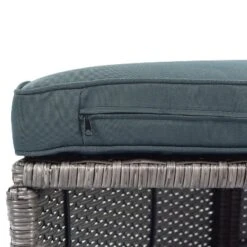 2pc Outdoor Wicker Conversation Sectional Set With Cushions & Half-Moon Side Table For Umbrella - Gray - GODEER -Crosley shop GUEST 26166fd9 6577 40f2 a6a0 af0a8604ee95