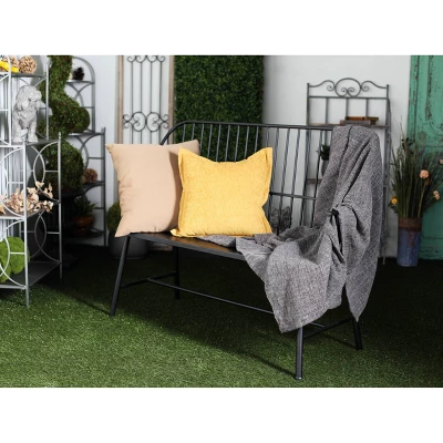 Traditional Outdoor Patio Bench - Black - Olivia & May 1 Traditional Outdoor Patio Bench - Black - Olivia & May