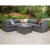 4pc Metal Multi-Shade Rattan Sectional - Gray - Saracina Home