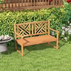 Costway Patio Acacia Wood 2-Person Slatted Bench Outdoor Loveseat Chair Garden Natural -Crosley shop GUEST 27484220 c85d 486c aeb0 77f2f63cd877
