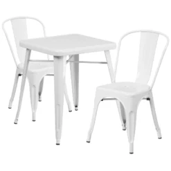Emma And Oliver Commercial Grade 23.75" Square Metal Indoor-Outdoor Table Set W/ 2 Stack Chairs 20 Emma And Oliver Commercial Grade 23.75" Square Metal Indoor-Outdoor Table Set W/ 2 Stack Chairs -Crosley shop GUEST 2751f67f 1b7a 470c baa0 47927896de76
