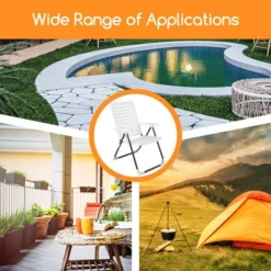 Costway Patio PP Folding Chair Adjustable Reclining 7-Level All-Weather Portable Outdoor -Crosley shop GUEST 27ba4ac7 b478 4f7b a7bf df7e031b4451