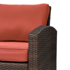 6pc Wicker Outdoor Conversation Set With Cushions & Ottomans - Orange - EDYO LIVING -Crosley shop GUEST 286969c6 1944 4080 a37e 1f6588d82cd8