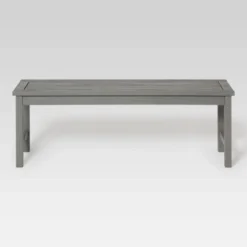 Ravenscroft Modern Boho Acacia Wood Slat Top Outdoor Dining Bench - Gray Wash - Saracina Home -Crosley shop GUEST 28a837eb 59ee 4062 beb1 fa99fffdaa10