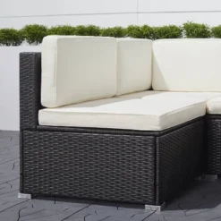 Venice 6pc Classic Outdoor Wicker Sectional Sofa With Seat And Back Cushion - Black - Vifah 9 Venice 6pc Classic Outdoor Wicker Sectional Sofa With Seat And Back Cushion - Black - Vifah -Crosley shop GUEST 2a290a03 6f56 4354 8e95 22d70fb1e003