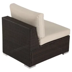 Santa Rosa 5pc Wicker Patio Seating Sectional Set With Cushions - Multi Brown With Beige Cushions - Christopher Knight Home -Crosley shop GUEST 2b56ff86 680b 4eef 94fa 365e35d534a8