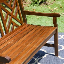 Outdoor Poplar Wood Loveseat Bench - Natural - Captiva Designs -Crosley shop GUEST 2c1ee415 4312 4772 b199 e4803af27511