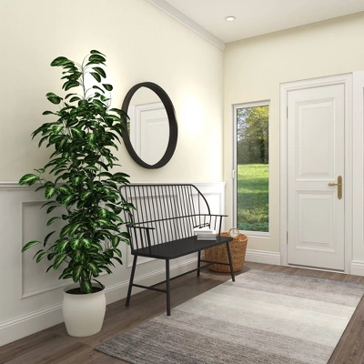 Traditional Outdoor Patio Bench - Black - Olivia & May 10 Traditional Outdoor Patio Bench - Black - Olivia & May - Image 10