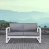 Baltic Patio Loveseat White - Real Flame
