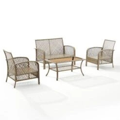 Tribeca 4pc Outdoor Wicker Conversation Set - Sand/Driftwood - Crosley 16 Tribeca 4pc Outdoor Wicker Conversation Set - Sand/Driftwood - Crosley -Crosley shop GUEST 2eac0dfa 1f13 410d 9f30 e8444bd2b166