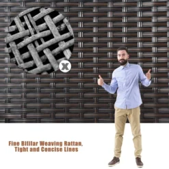 Tangkula 8PCS Conversation Wicker Set Patio Rattan Table&Cushioned Chair -Crosley shop GUEST 2eac4109 b446 4fff 98da ae227972a1d0