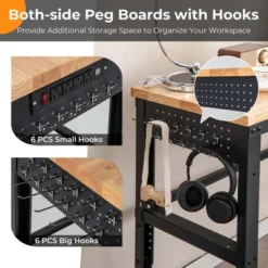 Costway 53" Adjustable Height Workbench 1760lbs Capacity Workstation W/ Power Outlets -Crosley shop GUEST 2ebcfbf0 d45c 4282 a46f 6cb0f747afe9