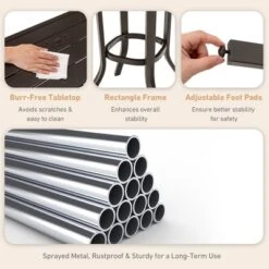 Costway Patio 3pcs Swivel Bar Height Bistro Set Cushioned Table Stools Furniture Outdoor -Crosley shop GUEST 301cbe9b e964 4335 83e5 d4e2f1ea2406