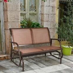 Costway Patio Swing Glider Bench Loveseat Rocking Chair Backyard Poolside -Crosley shop GUEST 302fbcc4 0d4f 44ed 85f9 0259d3c856f5