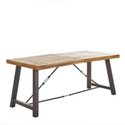 Spencer 7pc Wood & Wicker Dining Set - Brown - Christopher Knight Home -Crosley shop GUEST 311bc41b c2c7 4e43 a1a3 c986774bb5df