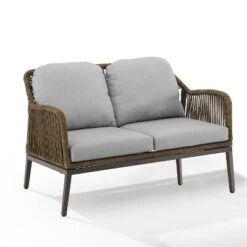 Haven 2pc Outdoor Wicker Conversation Set - Light Gray - Crosley -Crosley shop GUEST 31fd4b82 1e06 4e01 b64f 06db12d71493