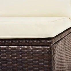 4pc Wicker Half-Moon Patio Set With Cushions - Brown/Beige - GODEER -Crosley shop GUEST 326f8cf2 96f1 429d 8031 4c34c8cf16c7