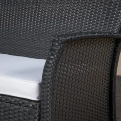 St. Lucia 4pc Wicker Patio Seating Set Black/White - Christopher Knight Home -Crosley shop GUEST 32adf699 eec5 4709 8a29 e47e392d7115