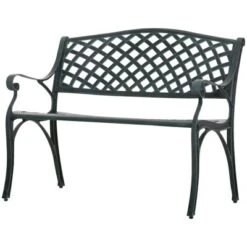 Outsunny Cast Aluminium Garden Bench 2 Seater Antique Loveseat For Outdoor Patio Porch Park, Verdigris -Crosley shop GUEST 33da9241 0c2a 45b0 be74 f9beca762648