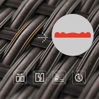 6pc Outdoor Rattan Wicker Sectional Sofa Set - Blue - Captiva Designs 8 6pc Outdoor Rattan Wicker Sectional Sofa Set - Blue - Captiva Designs - Image 8