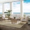 Juniper 4pc Outdoor Wicker Conversation Set - Cream/Natural -Crosley