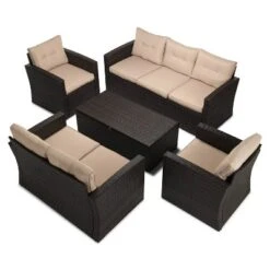 5pc Wicker Outdoor Conversation Set - EDYO LIVING -Crosley shop GUEST 3503a582 cbdb 49f8 8aae 9bb40d00ca0a