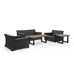 Beaufort 5pc Outdoor Wicker Conversation Set - Mist - Crosley -Crosley shop GUEST 3602ac5b be9a 4295 ba48 748e2b4c788b