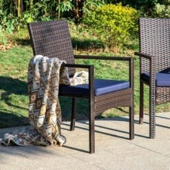 6pc Patio Dining Set With Acacia Wood Table & Bench And 4 PE Rattan Chairs - Captiva Designs -Crosley shop GUEST 360aa45d 0878 41b7 89cd 7e8e9e25395b