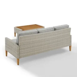 Capella Outdoor Wicker 2 Pc Sofa And Coffee Table Set Gray/Acorn - Crosley -Crosley shop GUEST 36533238 ac71 454e 96cb 97efb62b91ab