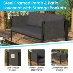 Merrick Lane Outdoor Love Seat/Sofa With Removable Fabric Cushions And Steel Frame 19 Merrick Lane Outdoor Love Seat/Sofa With Removable Fabric Cushions And Steel Frame -Crosley shop GUEST 37680c68 8334 4b81 804f 3406d391b49d 1