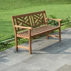 Cambridge Casual Isla Teak Patio Garden Bench -Crosley shop GUEST 382d7088 fe5a 4d75 80a3 bd1030cc7c1d